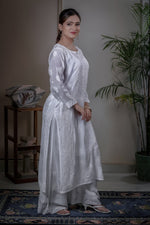 Urviya Chikankari Muslin Long Kurti - Bakhiya Gala Boota White