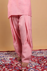 Peach Cotton Plain Farshi Salwar - 753