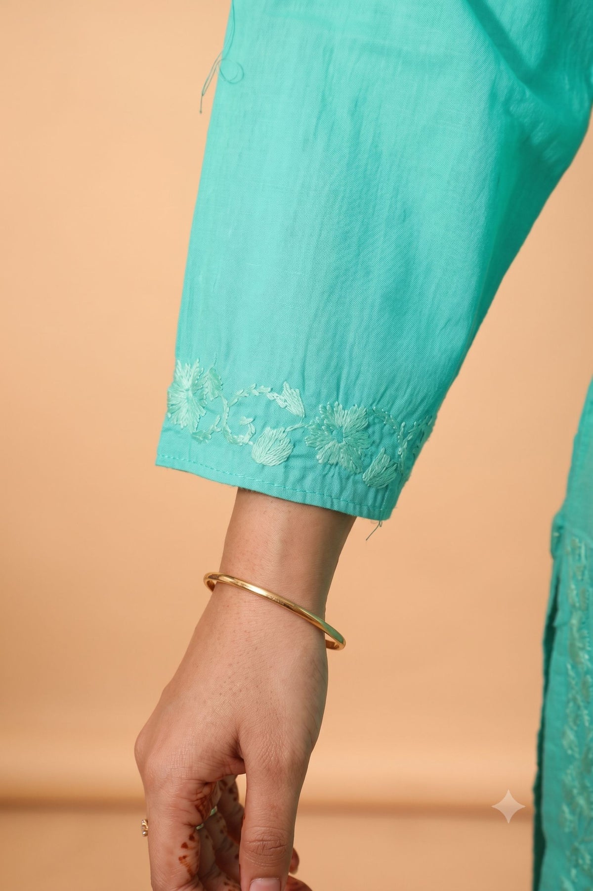 Green Dobby Cotton Chikankari 2 Piece Set