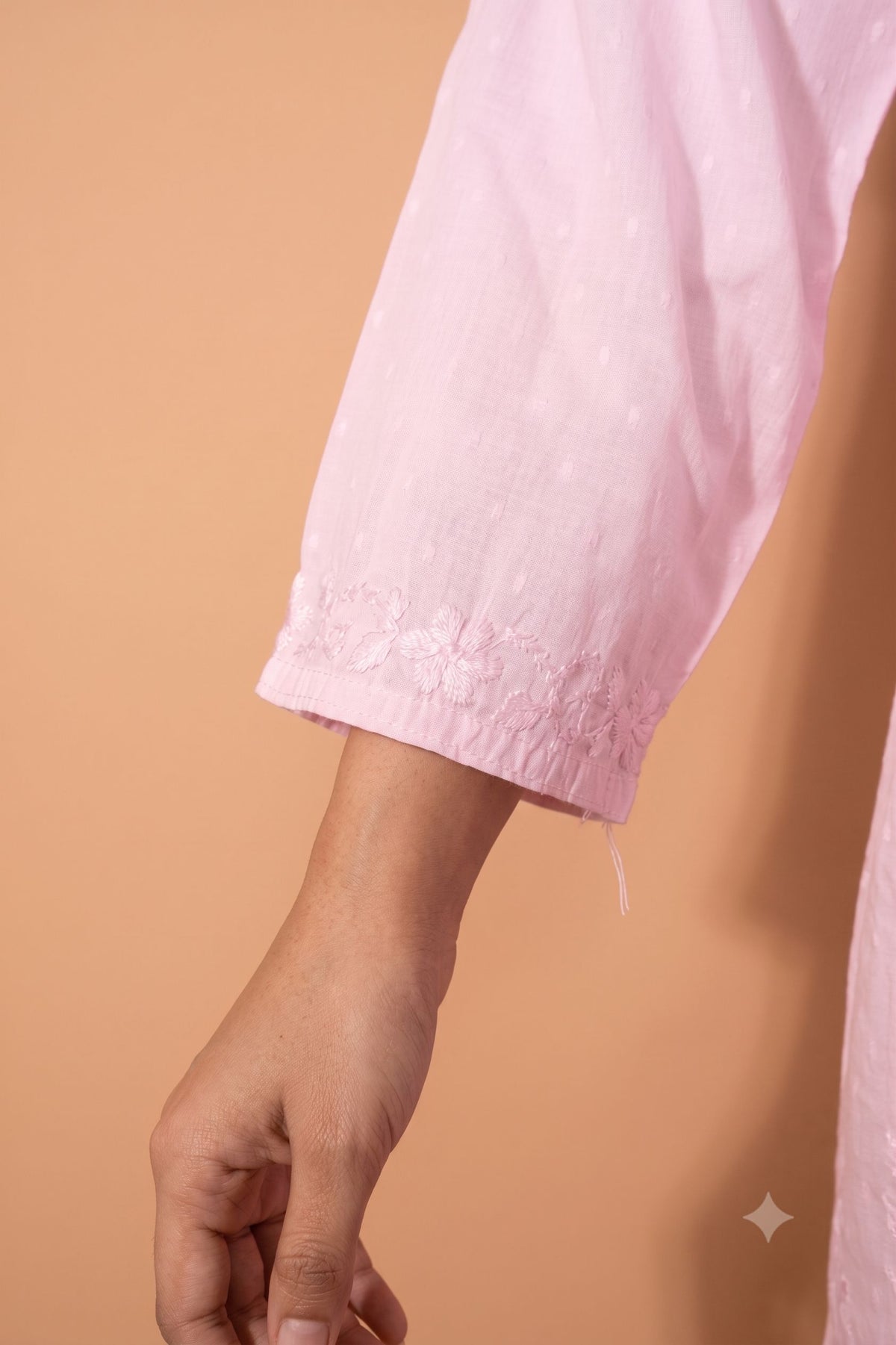 Pink Dobby Cotton Chikankari 2 Piece Set