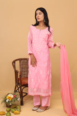 Pink Chiffon Dupatta - 191