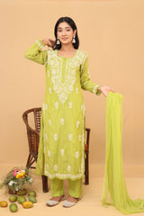 Green Chiffon Dupatta - 151