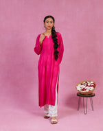 Urviya Chikankari Muslin Long Kurti - Ghaspatti Gala Bakhiya Boota