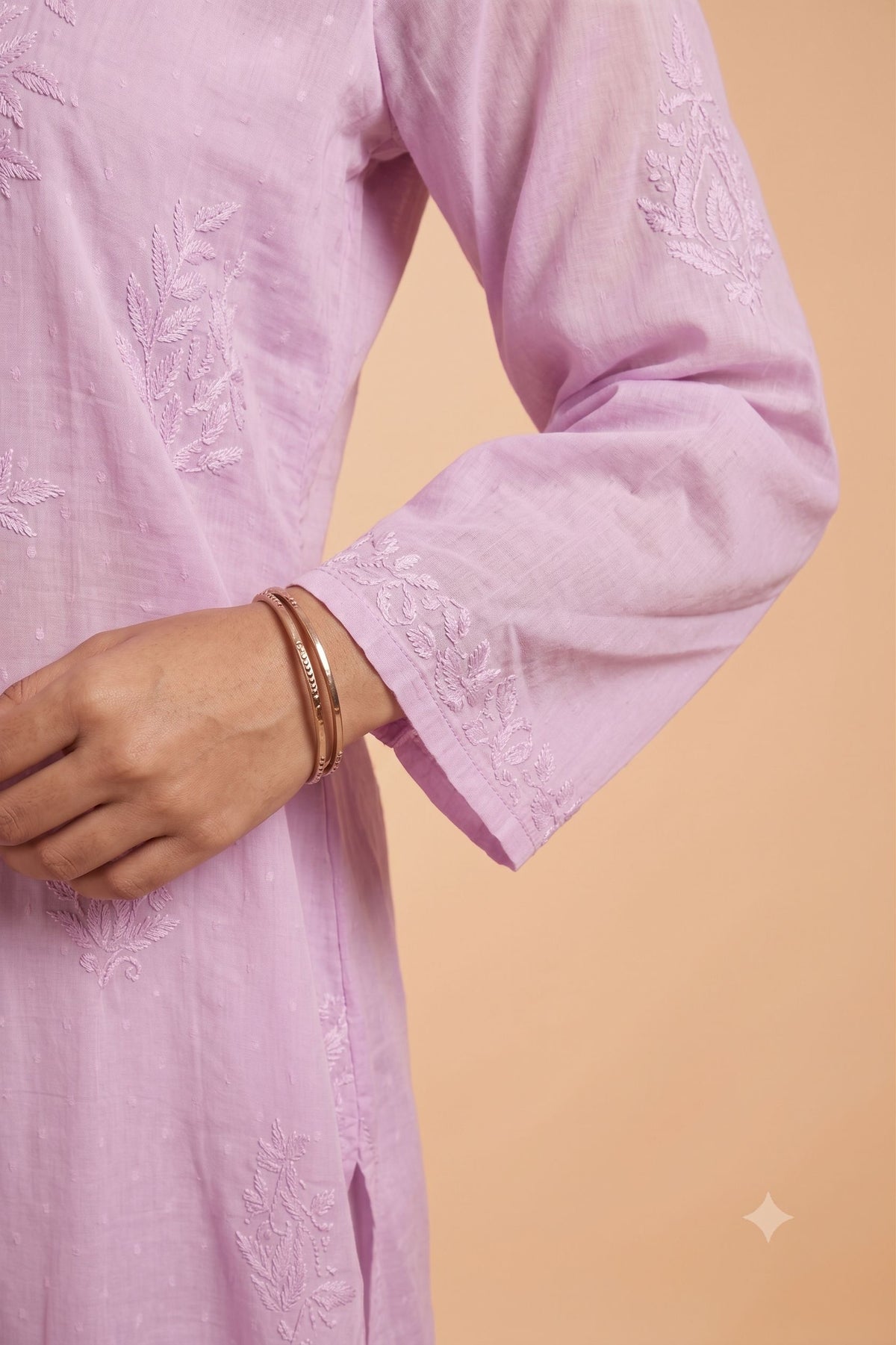 Lavendar Dobby Cotton Chikankari 2 Piece Set