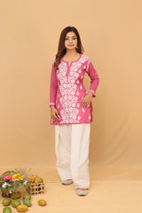 Pink Modal Short Kurta Panel