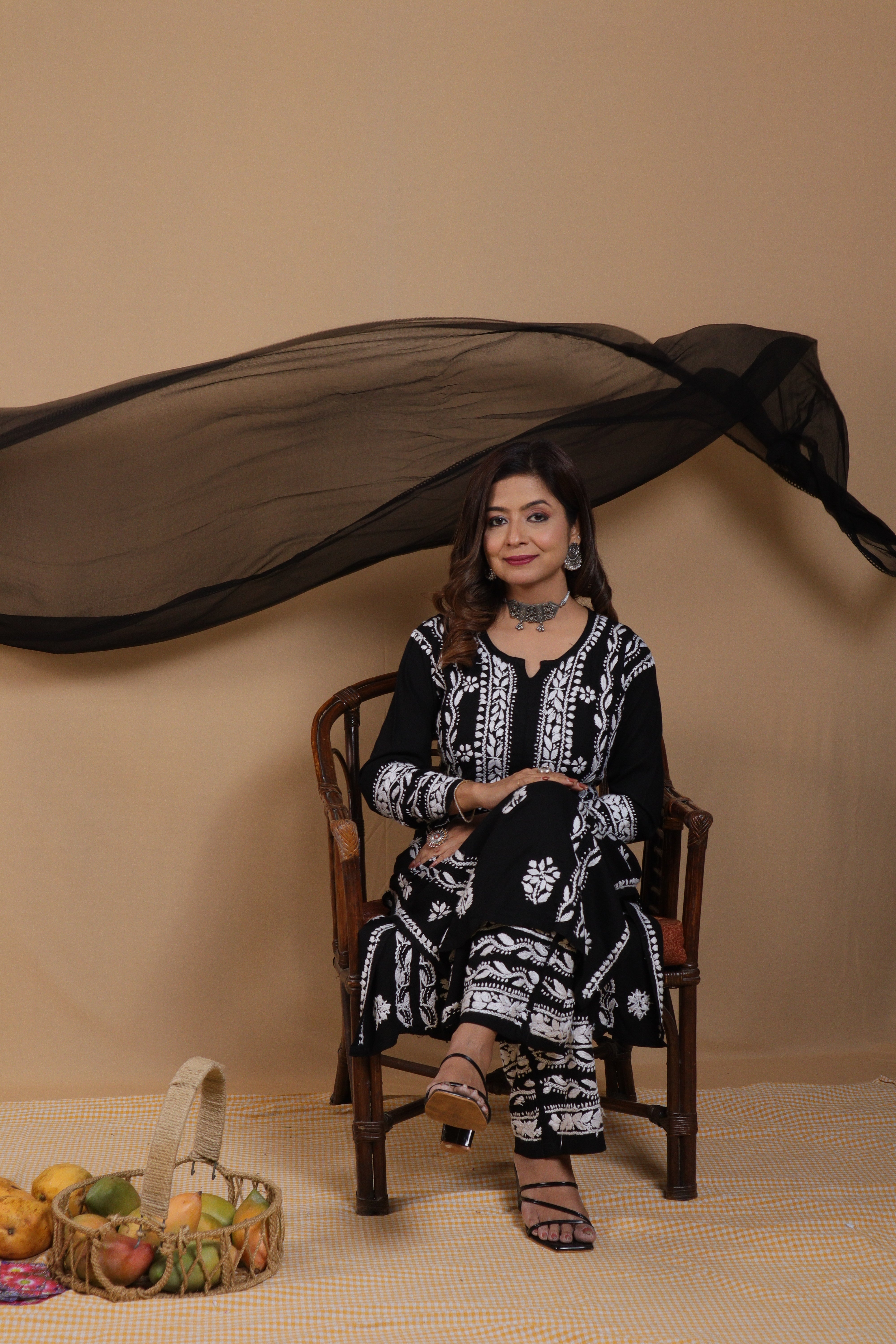 Black Rayon Panel 3 Piece Set