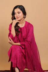 Purple Chanderi Long Kurti