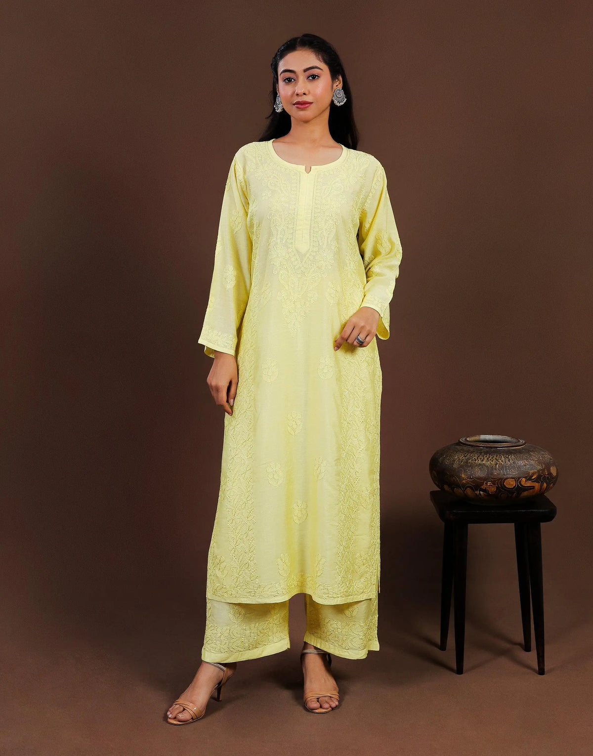 Yellow Chanderi 2 Piece Set Yellow Chanderi 2 Piece Set 