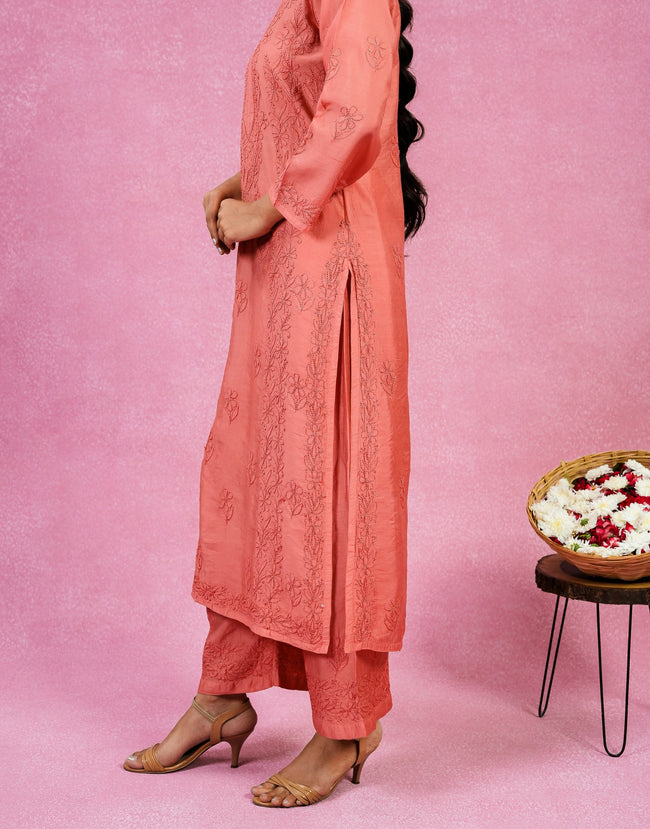 Urviya Chikankari Chanderi 2 piece Set