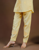 Urviya Chikankari Co-ord Set Maheshwari Cotton Yellow