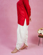 Urviya  Chikankari Muslin Short Kurti – Daraj Work Red