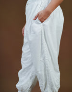 Urviya Chikankari Cotton Bottoms - White Afghani