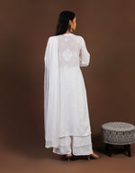 Urviya Chikankari Long Kurti Muslin White - Katdaana & Jaal Work