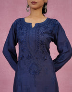 Urviya Chikankari Muslin 3 piece set - Bakhiya Ghaaspatti Work and Gala Boota Brick Red