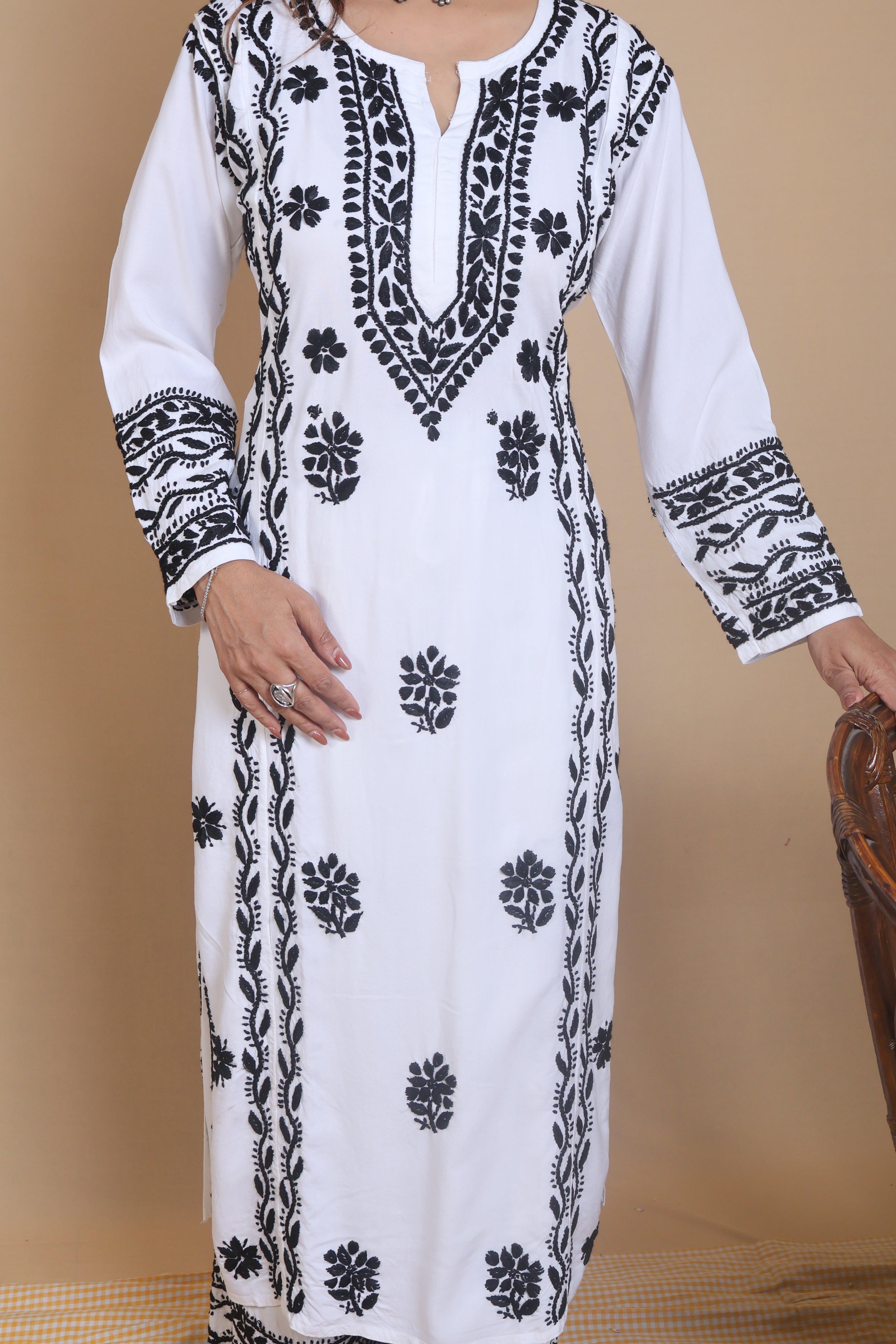 White Rayon Panel 3 Piece Set