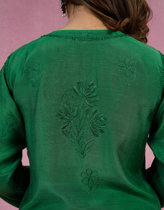 Urviya Chikankari Muslin 2 piece Bakhiya Ghaaspatti Work and Gala Boota