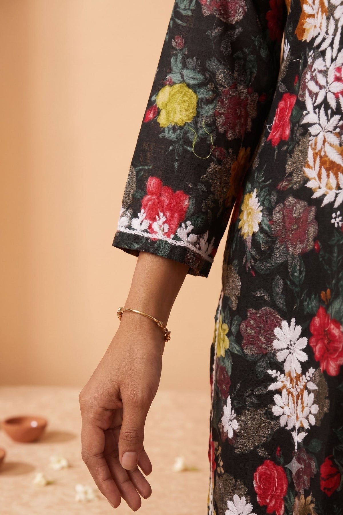 Black Cotton Printed Chikankari 2 Piece Set