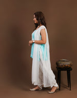 Urviya Chikankari Modal Short Kurti - Spaghetti Strap Top Sea Green