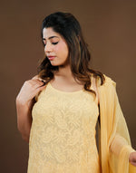 Urviya Chikankari Georgette 3 piece set - Long Spaghetti Yellow