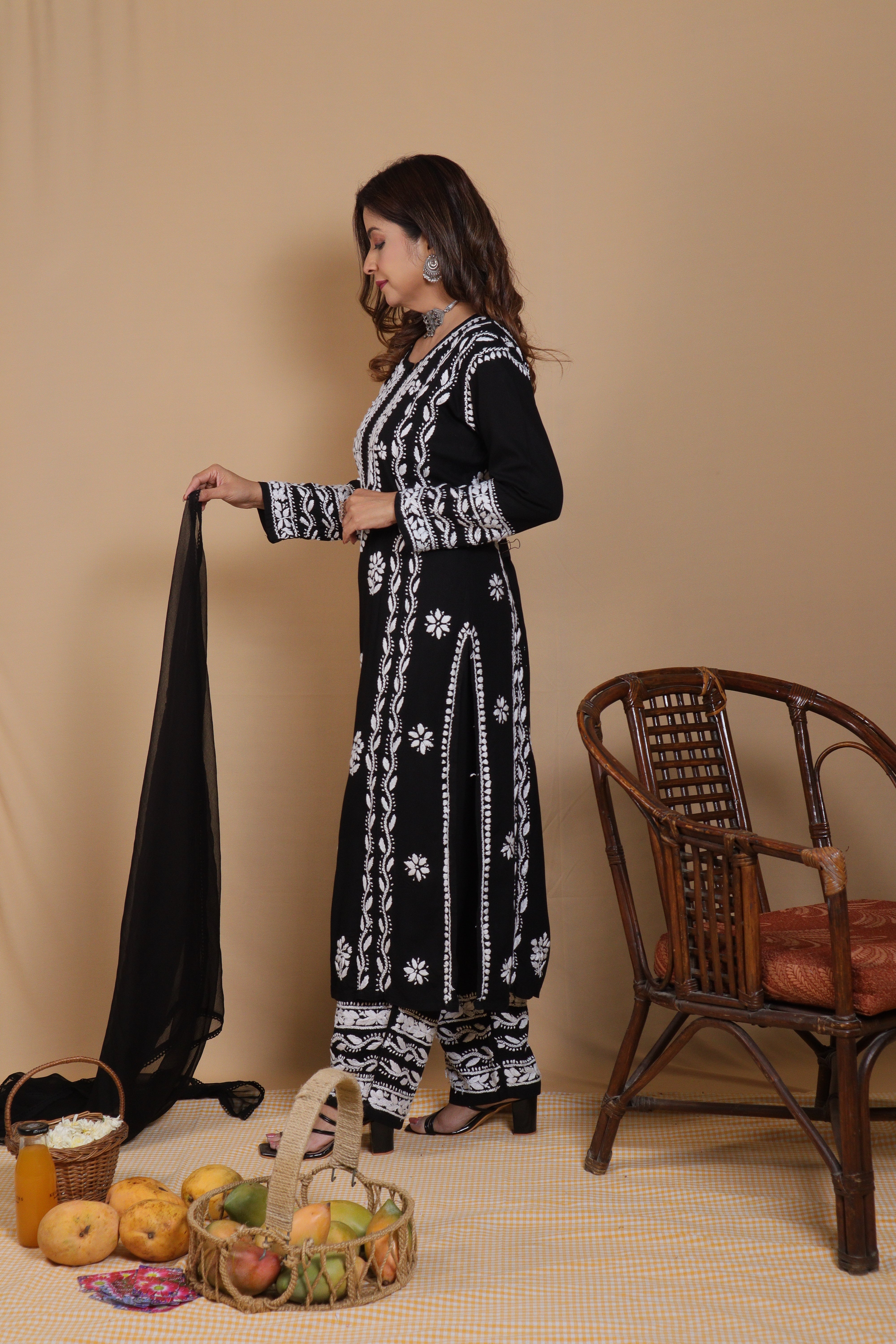 Black Rayon Panel 3 Piece Set