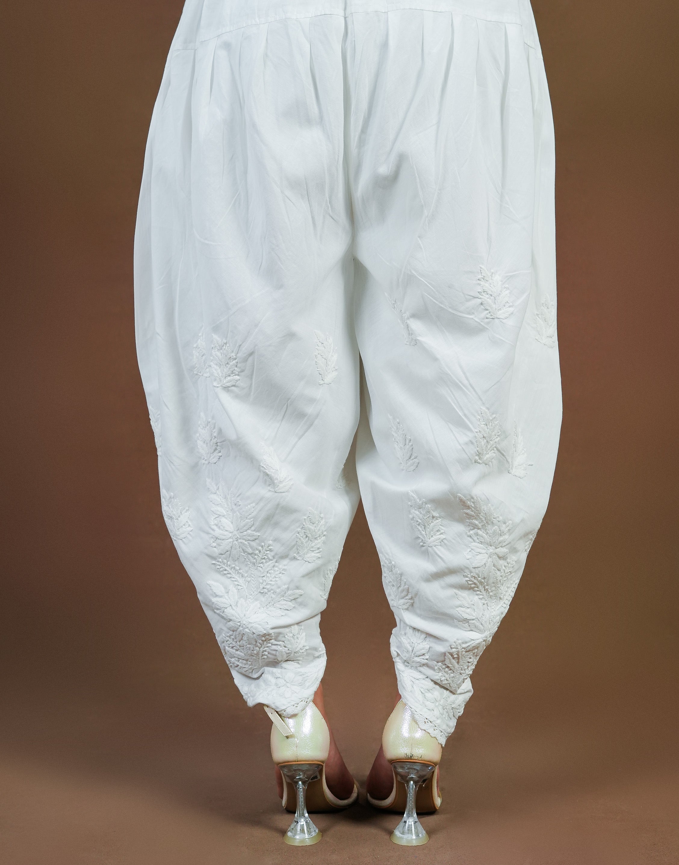 Urviya Chikankari Rayon Bottom - Dhoti Pants