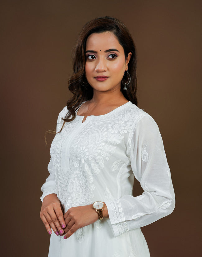 Urviya Chikankari Muslin 2 piece Bakhiya Ghaaspatti Work and Gala Boota
