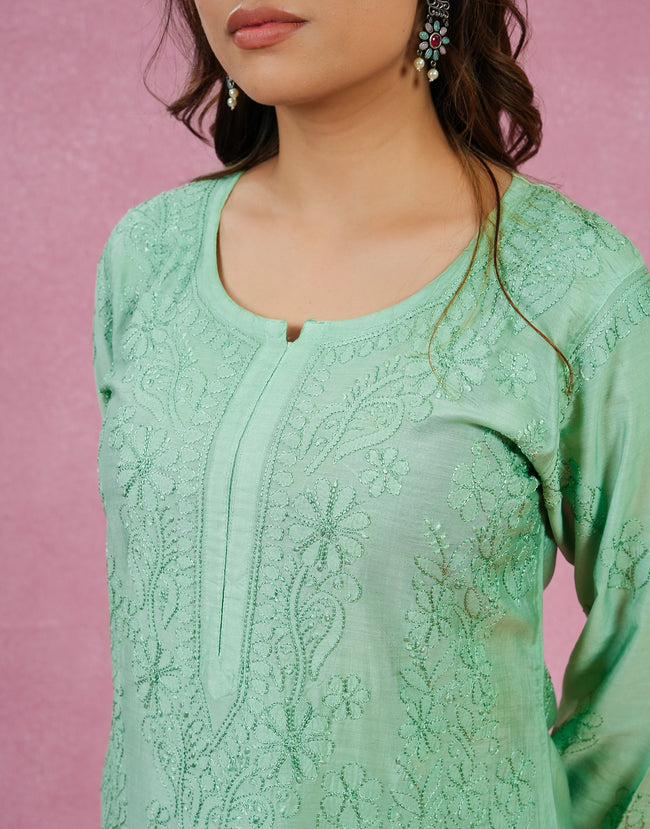 Urviya Chikankari Chanderi 2 piece Set