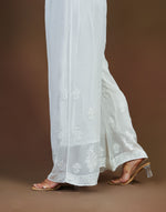 Urviya Chikankari Viscose Georgette - Pallazo White