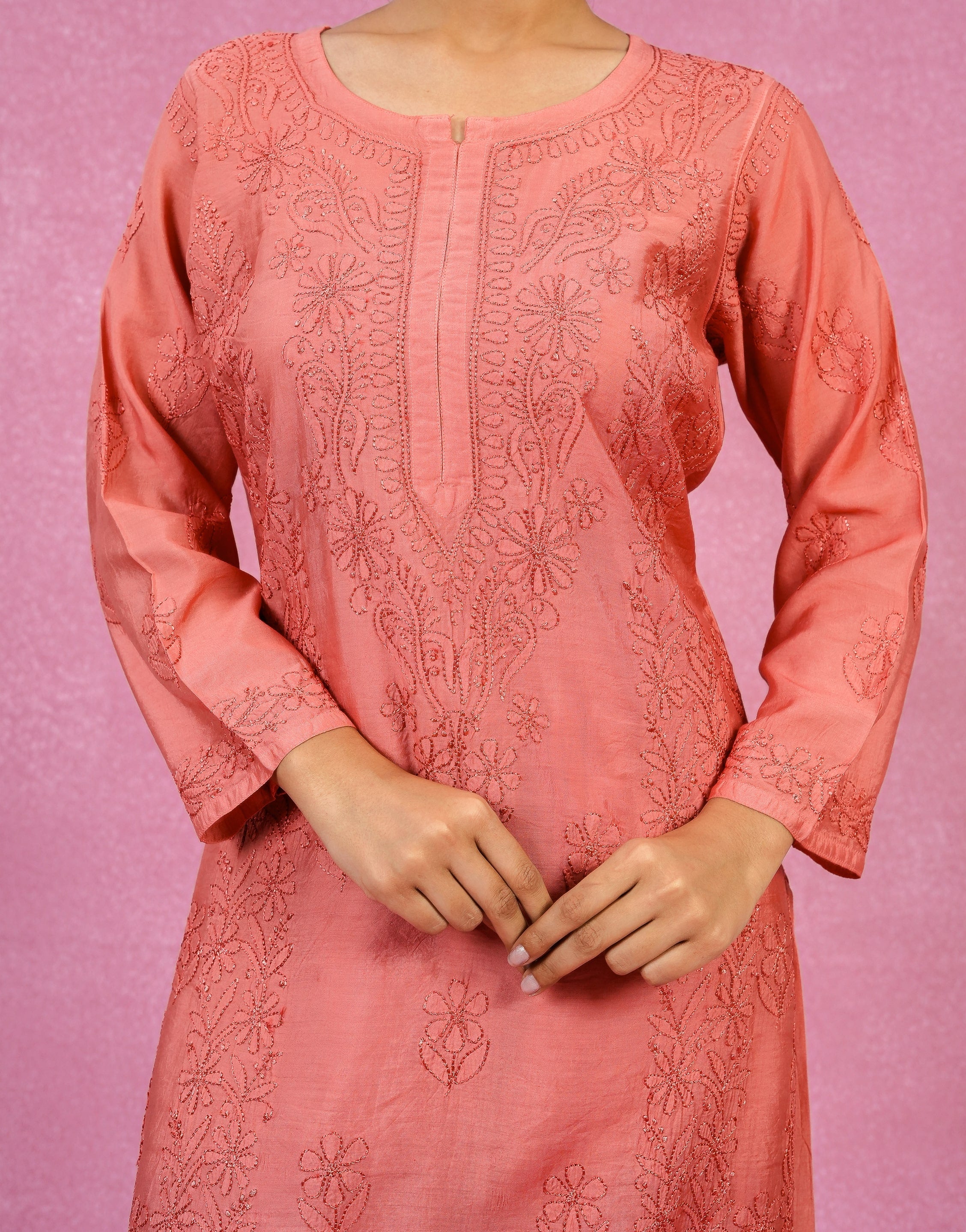 Red Chanderi 2 Piece Set