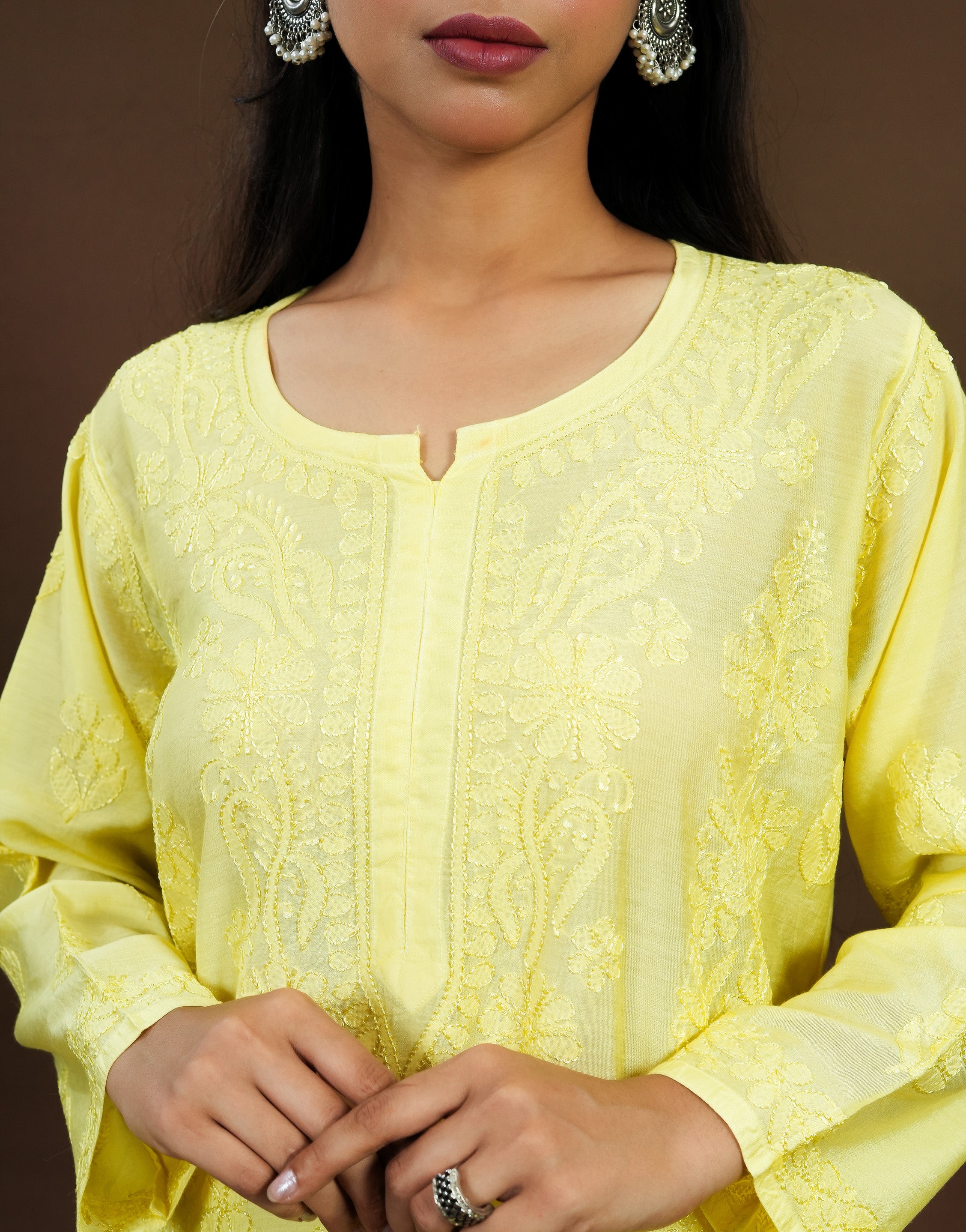 Yellow Chanderi 2 Piece Set