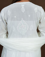 Urviya Chikankari Long Kurti Muslin - Cutdana & Colourful Jaal