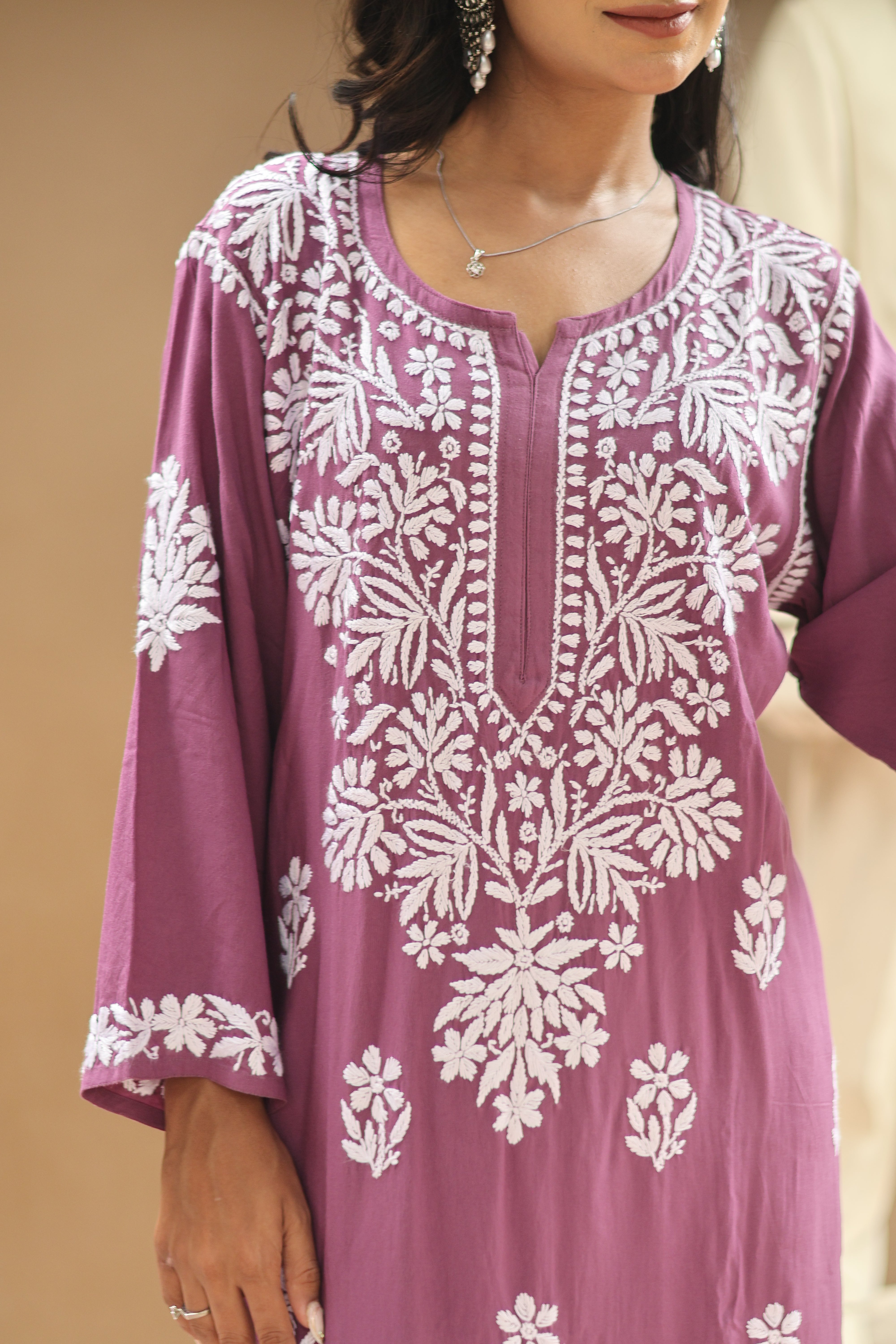 Purple Rayon Gala Boota 2 Piece Set