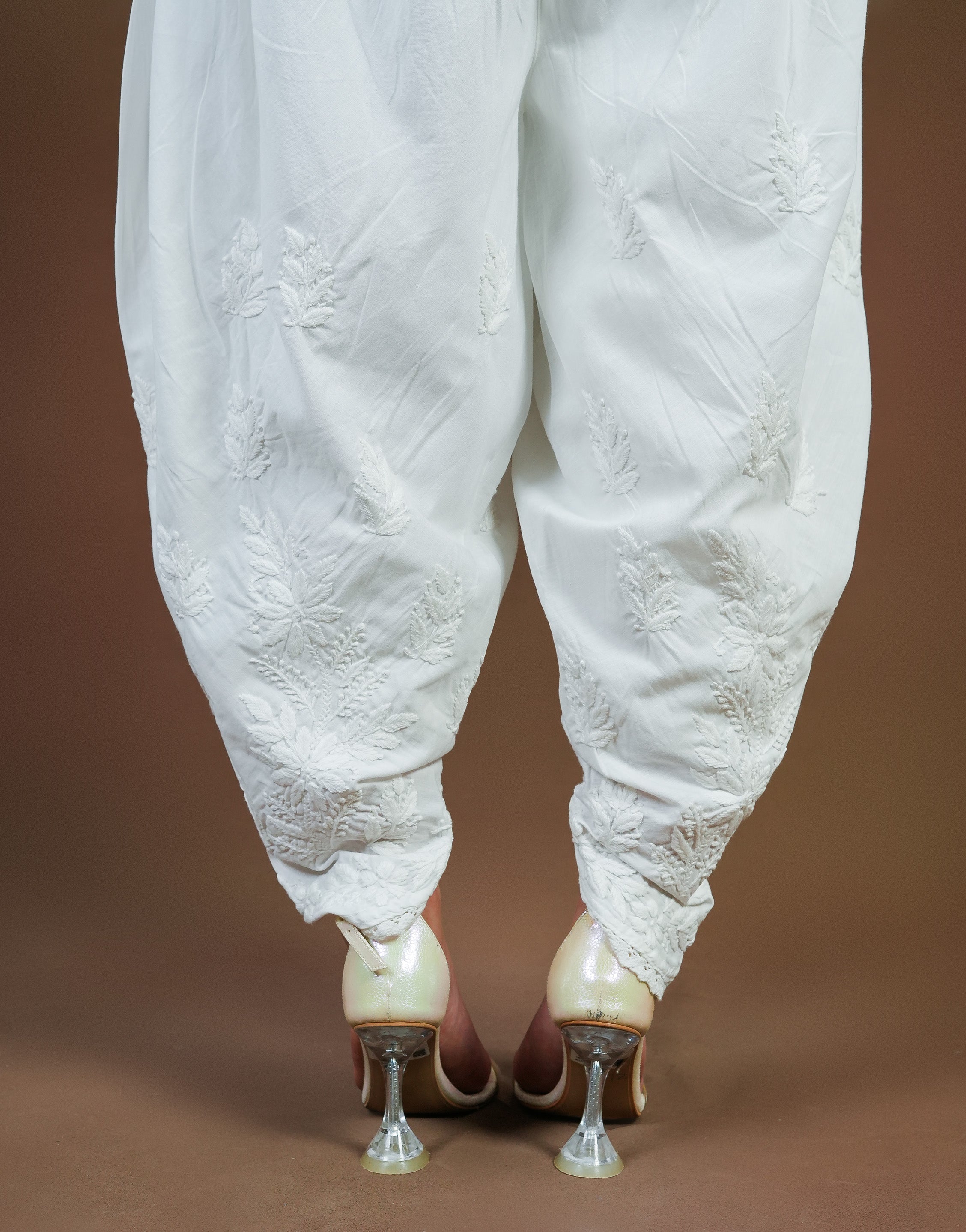 Urviya Chikankari Rayon Bottom - Dhoti Pants