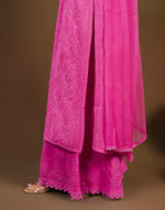 Urviya Chikankari Georgette 3 piece set - Long Spaghetti Pink