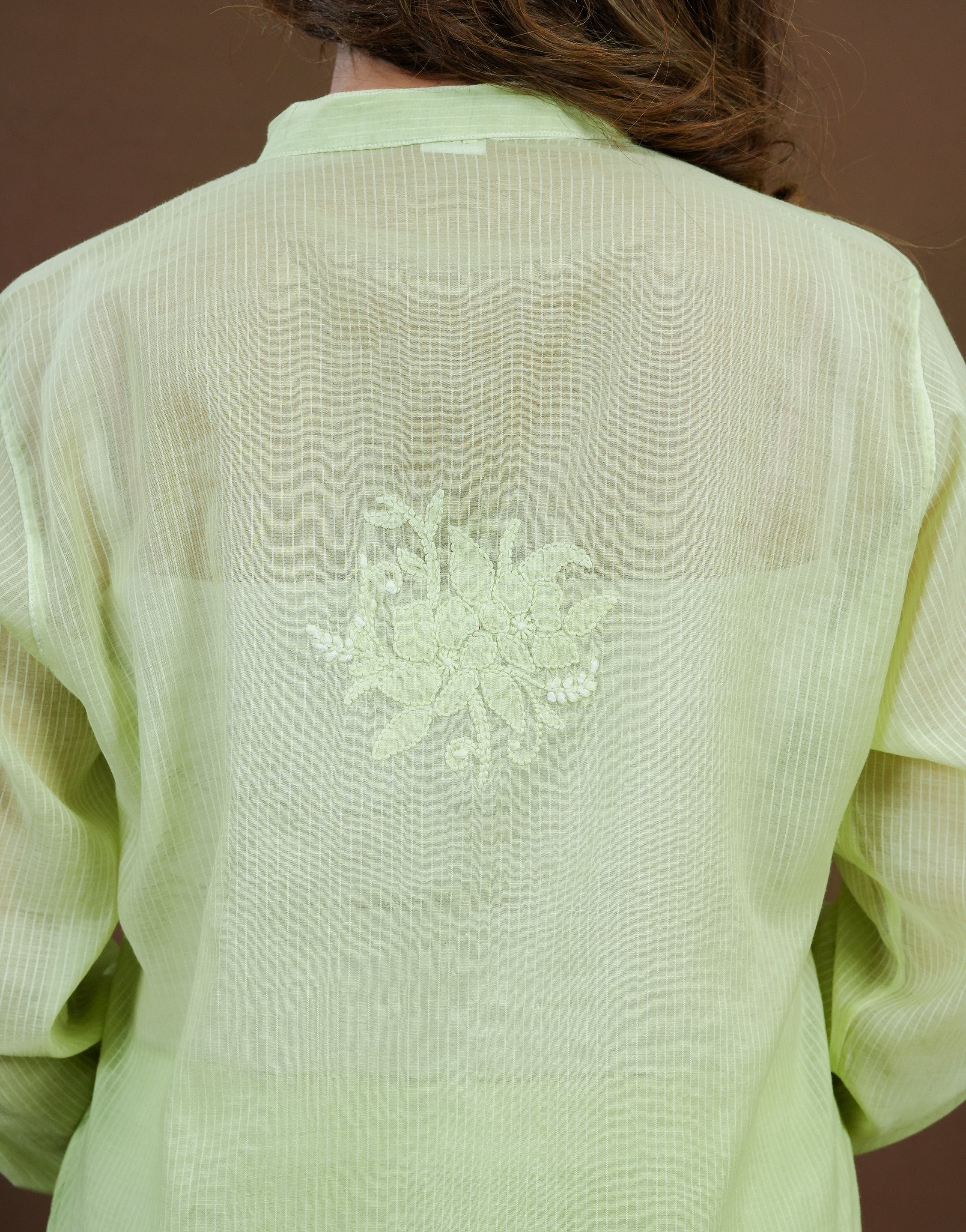 Light Green Maheshwari Cotton Coord Set