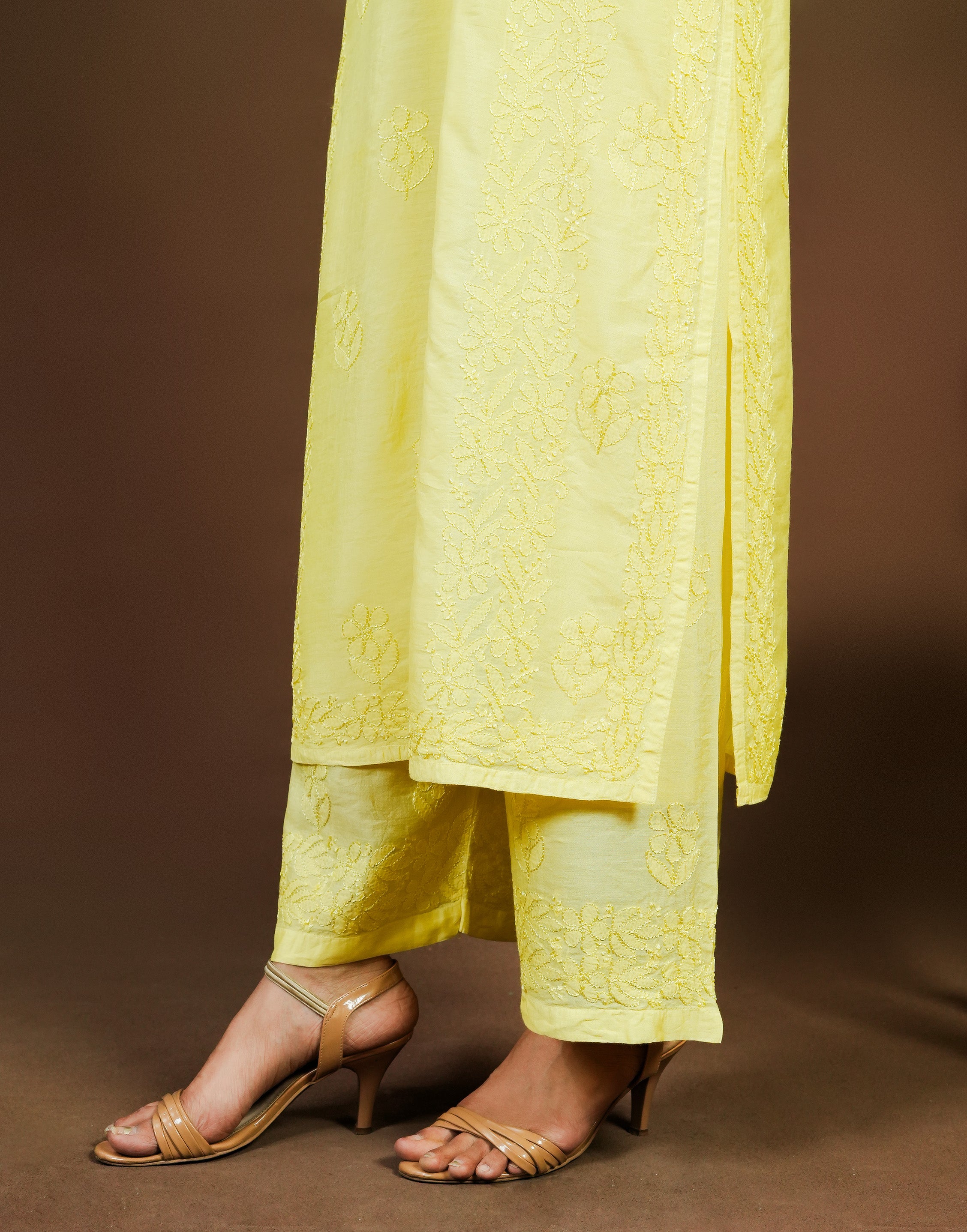 Yellow Chanderi 2 Piece Set