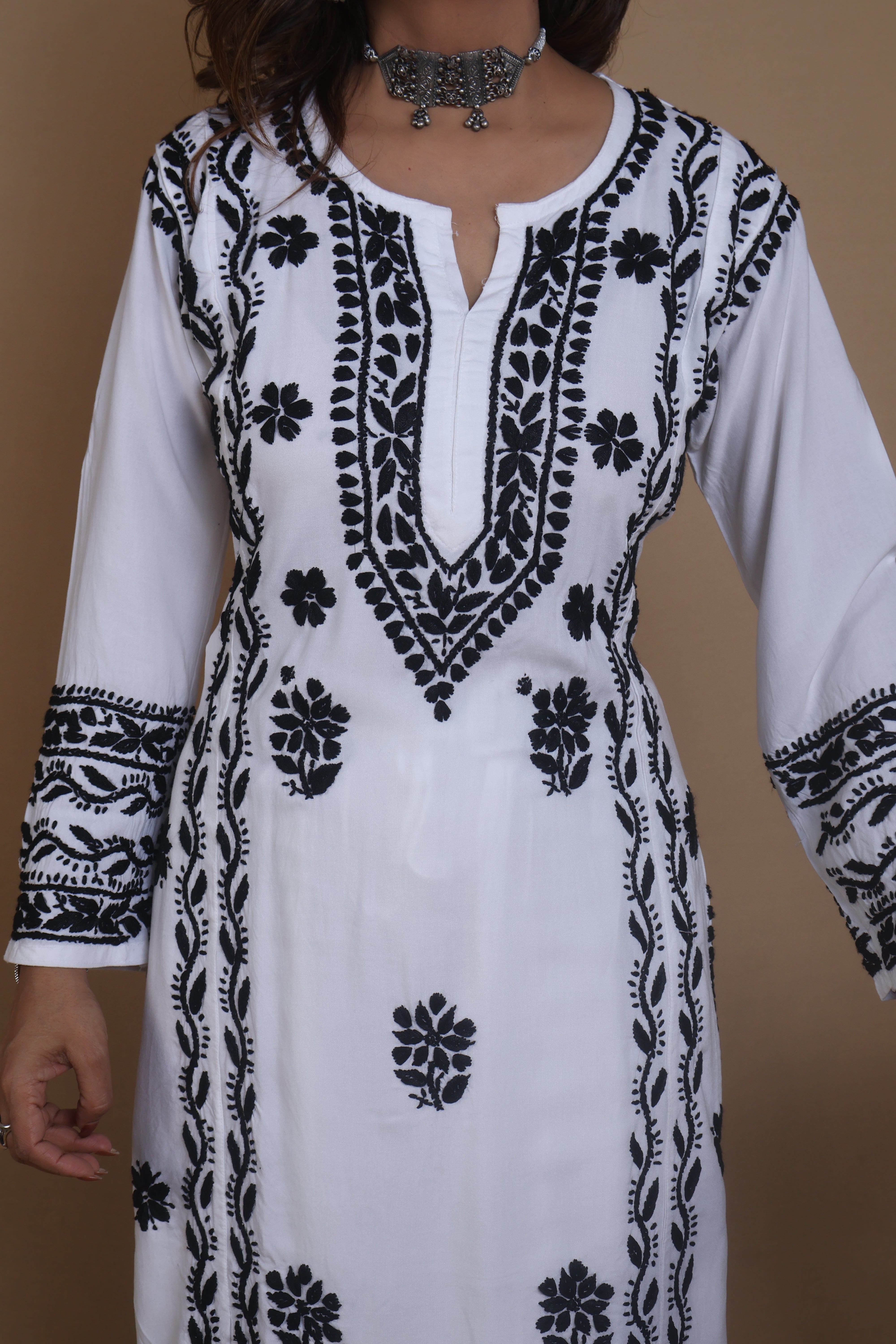 White Rayon Panel 3 Piece Set