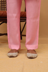 Pink Cotton Plain Palazzo - 191