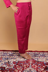 Purple Cotton Plain Palazzo - 46