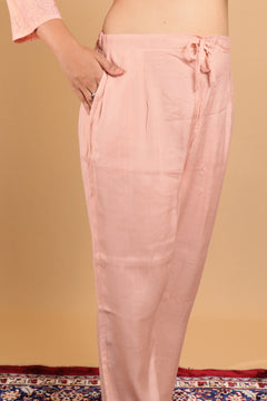 Pink Cotton Plain Palazzo - 781