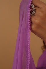 Lavendar Chiffon Dupatta - 38