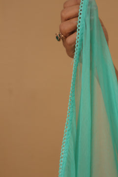 Green Chiffon Dupatta - 835