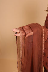 Brown Chiffon Dupatta - 113