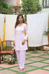 Pink Chanderi Short Kurta Nyra Style