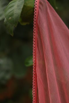 Peach Chiffon Dupatta - 179