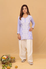 Lavender Modal Short Kurta Panel 2 Piece Set