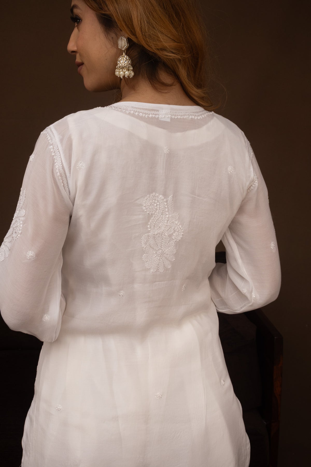 White Muslin Short Kurti