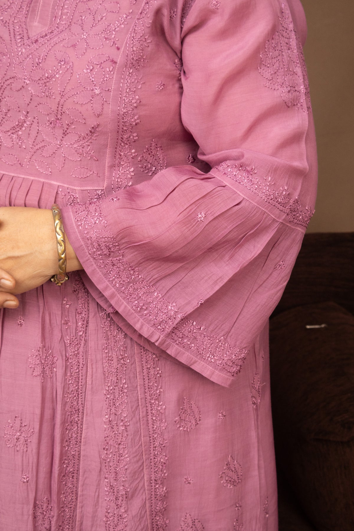Lavendar Muslin Nyra Kurti Afghani 2 Piece Set