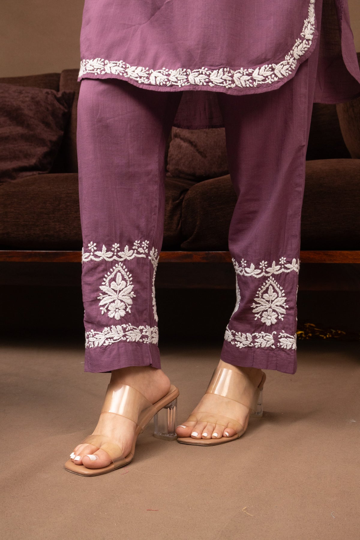 Lavendar Everyday Chikankari Cotton Coord Set