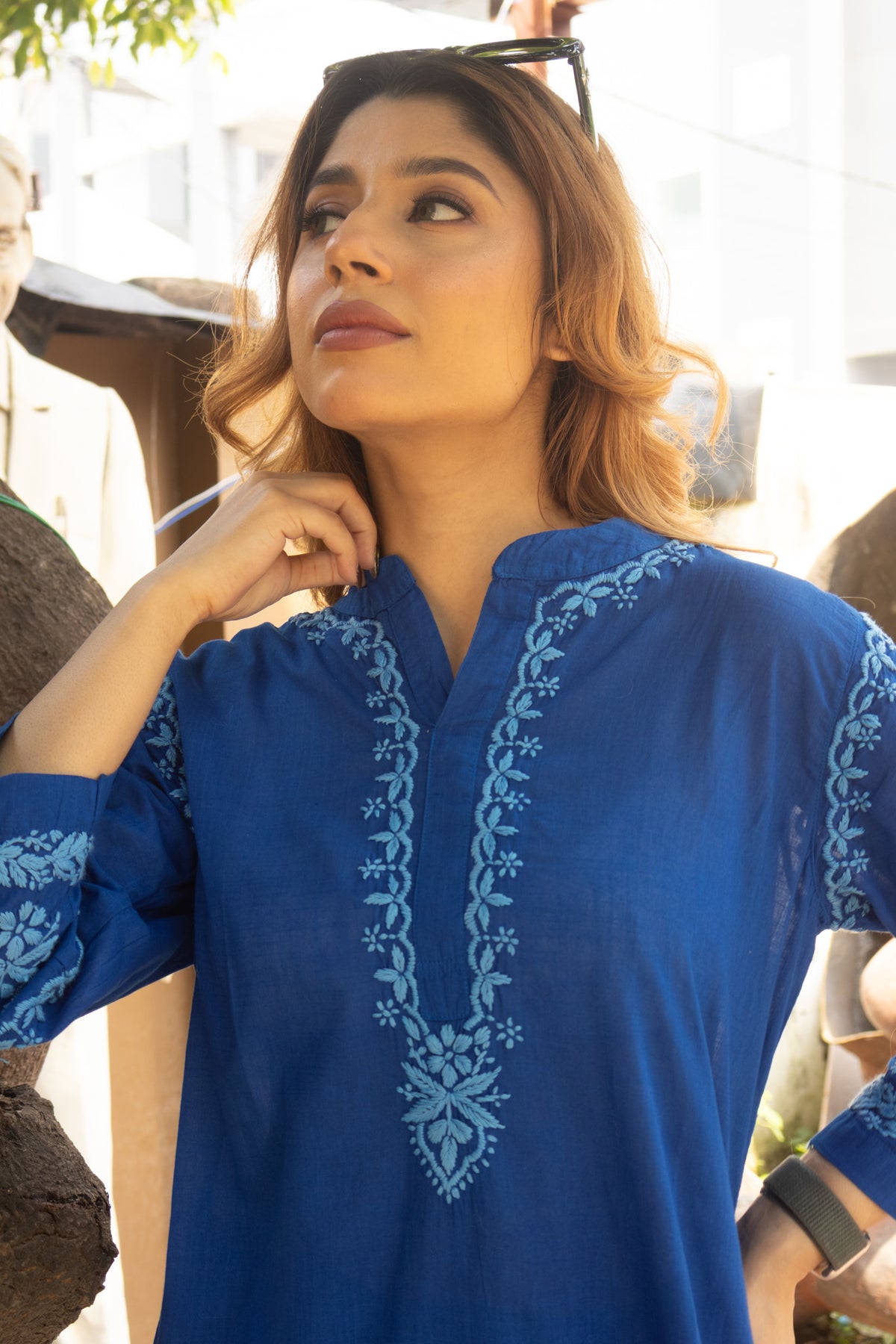 Blue Everyday Chikankari Cotton Coord Set